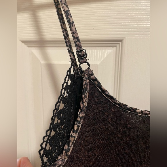 Free People Spaghetti Strap Crochet Hem Mini Dress - Picture 4 of 6